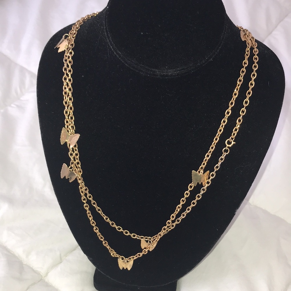 Butterfly vintage gold necklace.